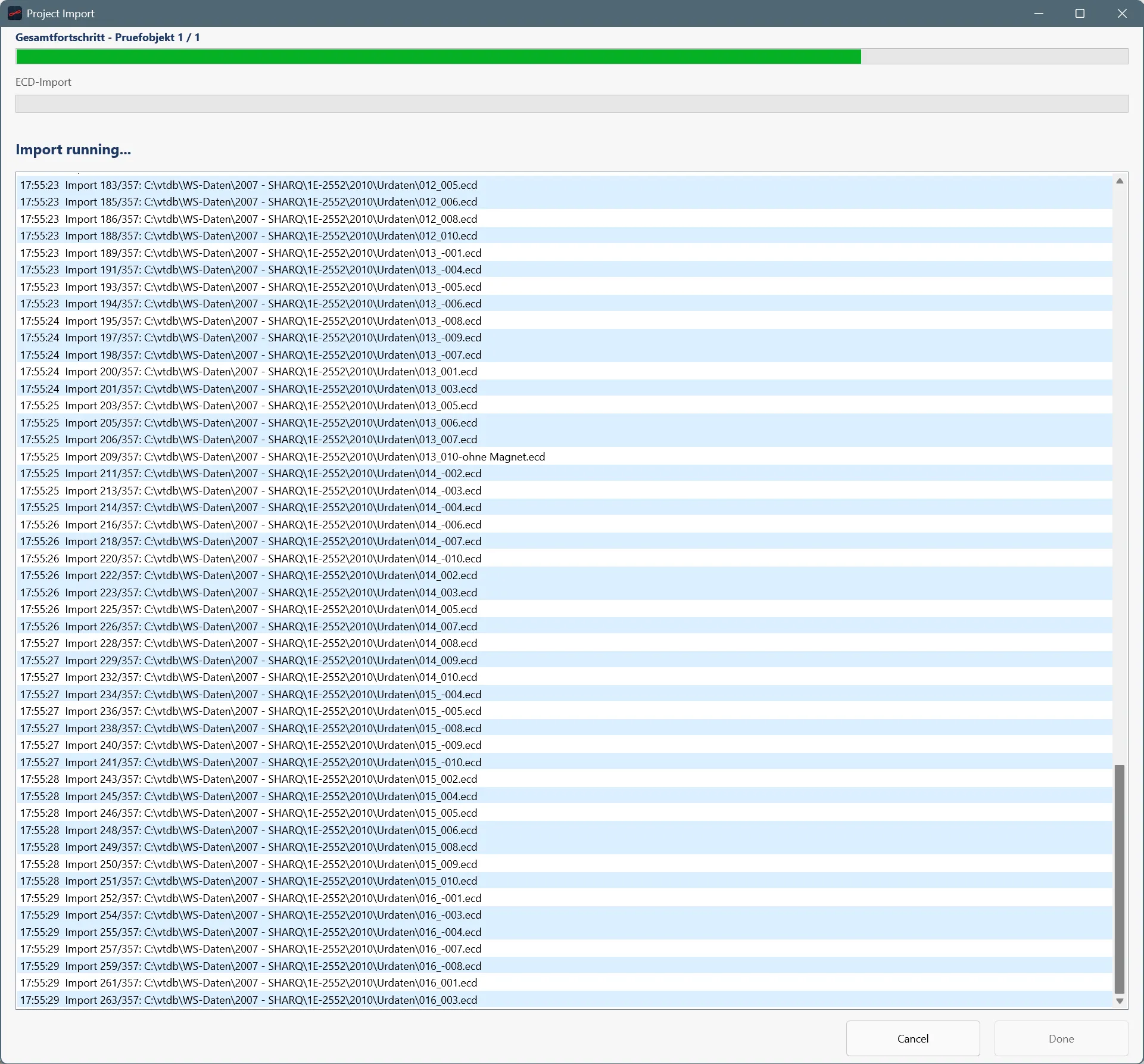 virtualView bulk import