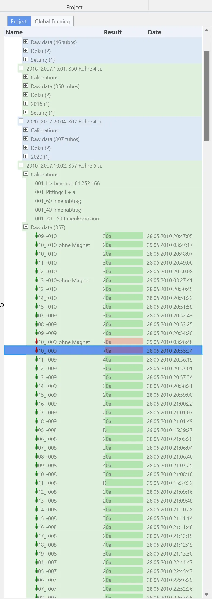 virtualView database tree view